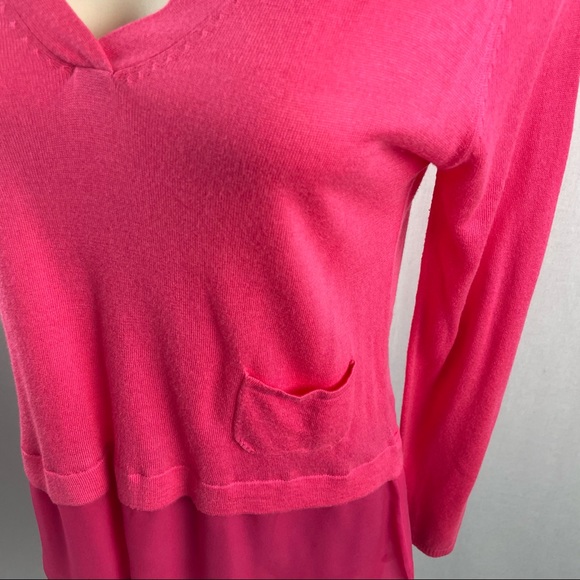 Hoss Introqia Pink V-Neck Sweater With Attached Underskirt S - Picture 5 of 7